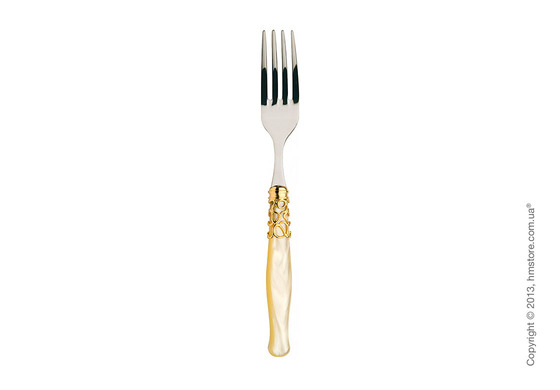 Набор столовых приборов Bugatti Selene коллекция Gold Plated Ring на 6 персон, 24 предмета, Ivory