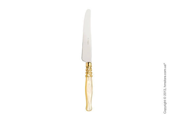 Набор столовых приборов Bugatti Selene коллекция Gold Plated Ring на 6 персон, 24 предмета, Ivory