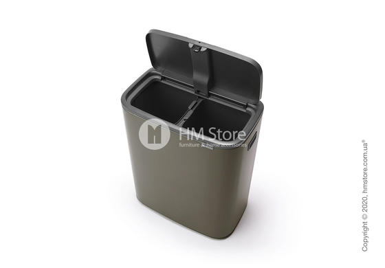 Ведро для мусора двухсекционное Brabantia Bo Touch Bin 30/30 л, Platinum