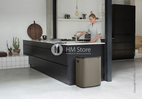 Ведро для мусора двухсекционное Brabantia Bo Touch Bin 30/30 л, Platinum