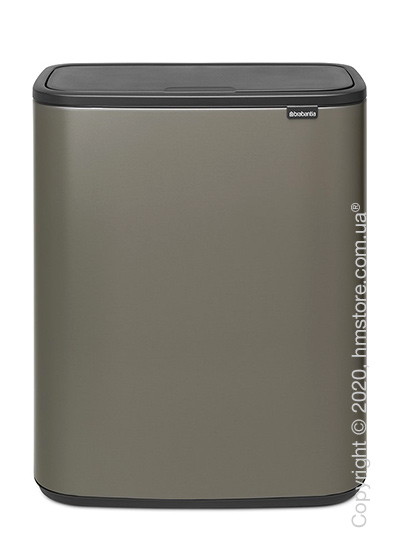 Ведро для мусора двухсекционное Brabantia Bo Touch Bin 30/30 л, Platinum