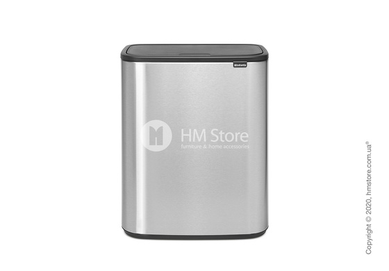 Ведро для мусора двухсекционное Brabantia Bo Touch Bin 30/30 л, Matt Steel Fingerprint Proof
