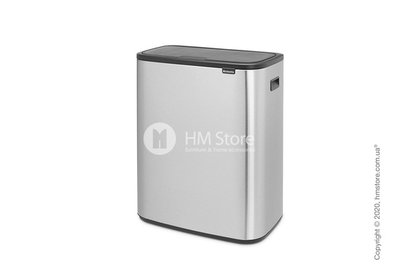 Ведро для мусора двухсекционное Brabantia Bo Touch Bin 30/30 л, Matt Steel Fingerprint Proof
