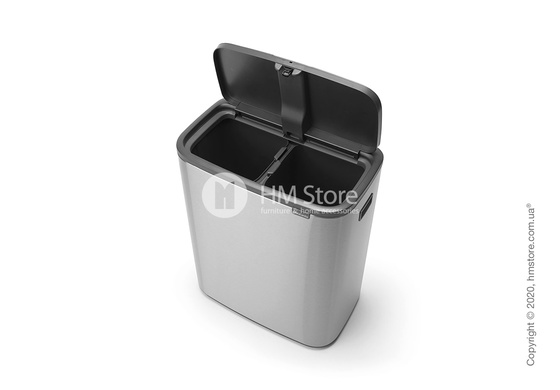 Ведро для мусора двухсекционное Brabantia Bo Touch Bin 30/30 л, Matt Steel Fingerprint Proof