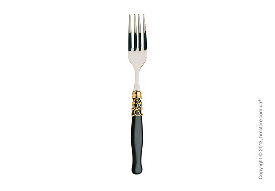 Набор столовых приборов Bugatti Selene коллекция Gold Plated Ring на 6 персон, 24 предмета, Black