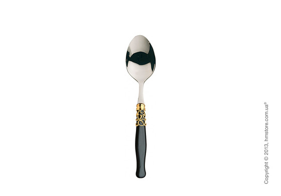 Набор столовых приборов Bugatti Selene коллекция Gold Plated Ring на 6 персон, 24 предмета, Black