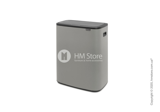 Ведро для мусора двухсекционное Brabantia Bo Touch Bin 30/30 л, Mineral Concrete Grey