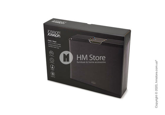 Набор разделочных досок на подставке Joseph Joseph Folio 4-piece Large, Black Steel