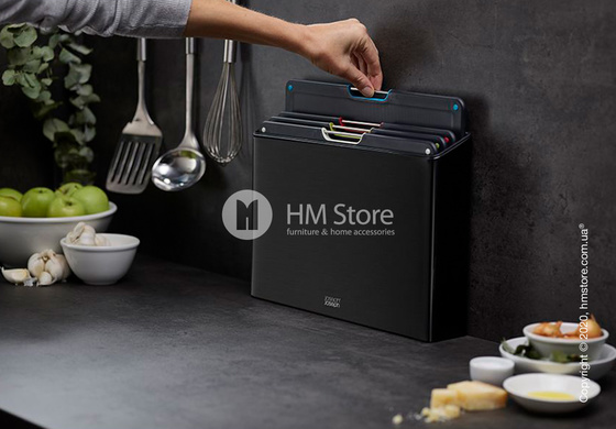 Набор разделочных досок на подставке Joseph Joseph Folio 4-piece Large, Black Steel