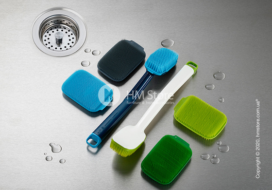 Щетка для мытья посуды с запасной насадкой Joseph Joseph CleanTech, Blue