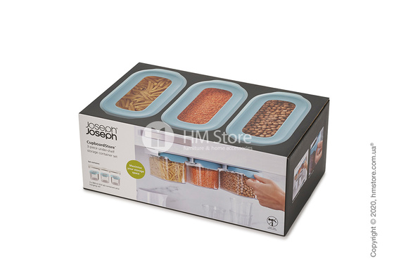 Набор контейнеров для хранения с креплением для полок Joseph Joseph 900 мл 3 шт, Light Opal