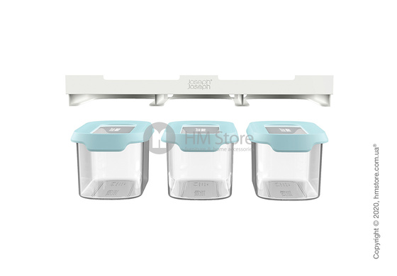 Набор контейнеров для хранения с креплением для полок Joseph Joseph 900 мл 3 шт, Light Opal