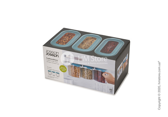 Набор контейнеров для хранения с креплениями для полок Joseph Joseph 1,3 л 3 шт, Dark Opal