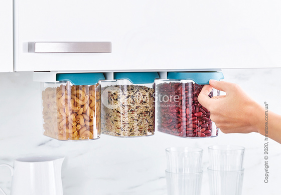 Набор контейнеров для хранения с креплениями для полок Joseph Joseph 1,3 л 3 шт, Dark Opal