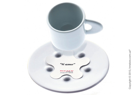 Кофейная чашка с блюдцем Bugatti Perla, Белая