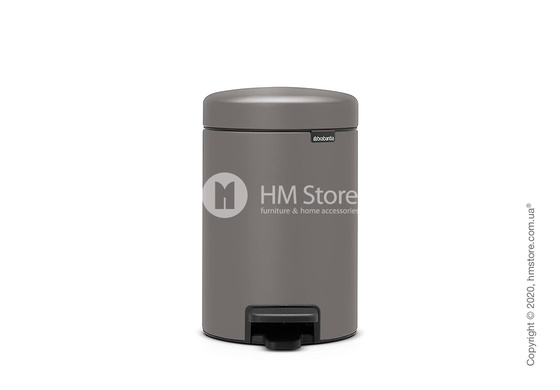 Ведро для мусора Brabantia Pedal Bin NewIcon 3 л, Mineral Concrete Grey