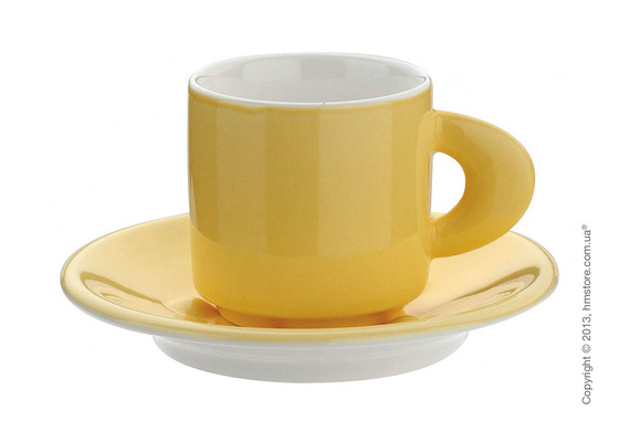 Кофейная чашка с блюдцем Bugatti Perla, Желтая