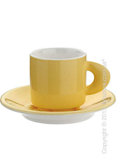 Кофейная чашка с блюдцем Bugatti Perla, Желтая
