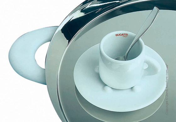 Набор из 2 кофейных чашек с блюдцами и ложками Bugatti Perla, Белый
