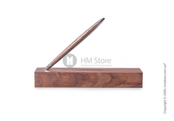 Ручка шариковая Pininfarina коллекция Cambiano, Polished Chrome and Walnut