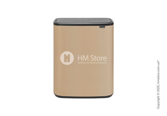 Ведро для мусора двухсекционное Brabantia Bo Touch Bin 30/30 л, Mineral Golden Beach