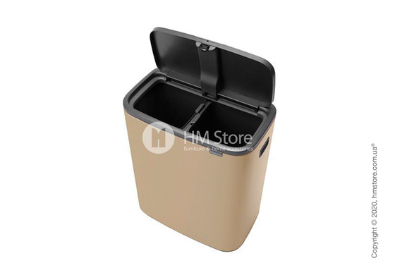 Ведро для мусора двухсекционное Brabantia Bo Touch Bin 30/30 л, Mineral Golden Beach