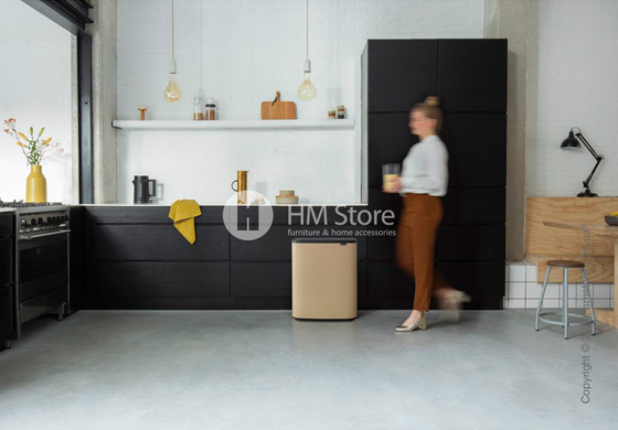 Ведро для мусора двухсекционное Brabantia Bo Touch Bin 30/30 л, Mineral Golden Beach