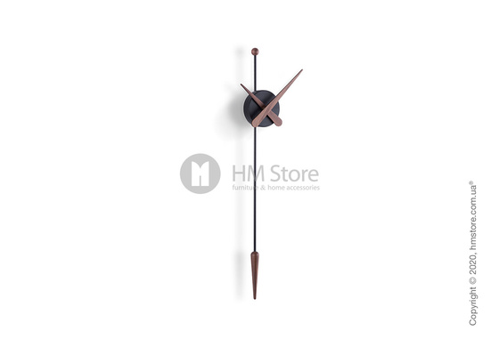 Часы настенные Nomon Punta Wall Clock, Black fiberglass and Walnut