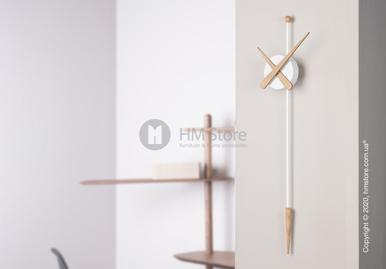 Часы настенные Nomon Punta Wall Clock, White fiberglass and Oak