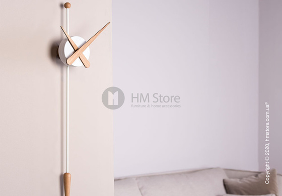 Часы настенные Nomon Punta Wall Clock, White fiberglass and Oak