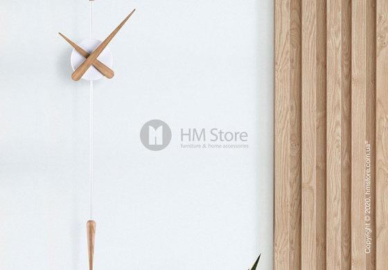 Часы настенные Nomon Punta Wall Clock, White fiberglass and Oak