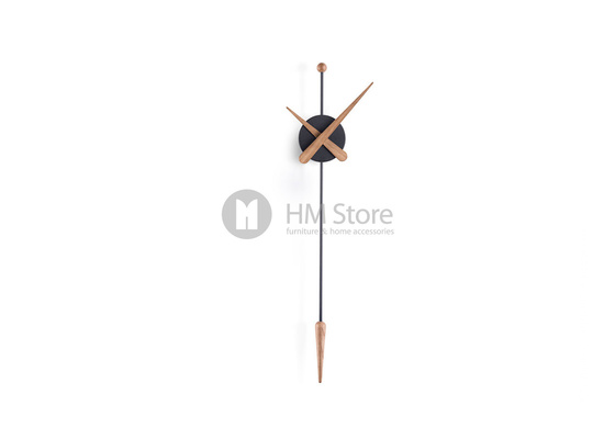 Часы настенные Nomon Punta Wall Clock, Black fiberglass and Oak
