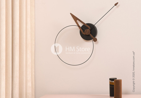 Часы настенные Nomon Pico Wall Clock, Black fiberglass and Walnut