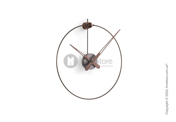 Часы настенные Nomon Micro Anda Wall Clock, Grafite and Walnut