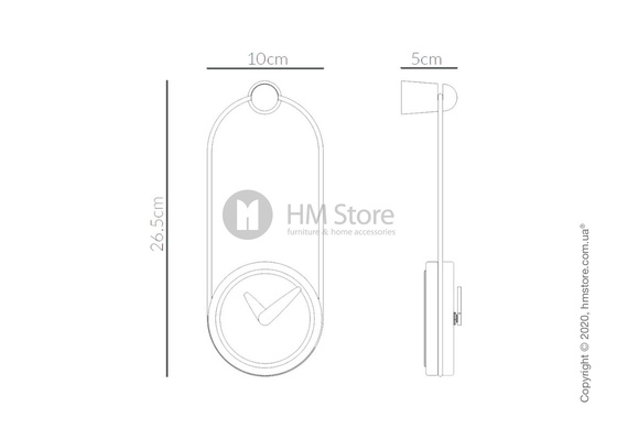 Часы настенные Nomon Micro Eslabon Wall Clock, Gold and Walnut