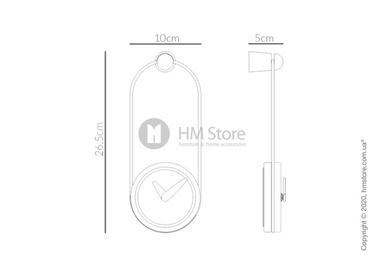 Часы настенные Nomon Micro Eslabon Wall Clock, Grafite and Oak