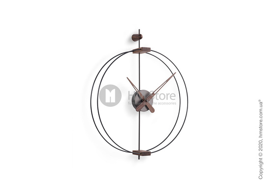 Часы настенные Nomon Micro Barcelona Wall Clock, Grafite and Walnut