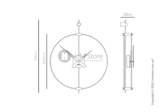 Часы настенные Nomon Micro Barcelona Wall Clock, Grafite and Walnut