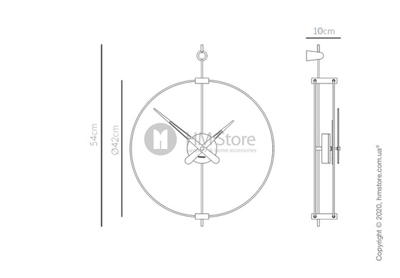 Часы настенные Nomon Micro Barcelona Wall Clock, Gold and Walnut