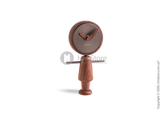 Часы настольные Nomon Nene Table Clock, Walnut and Grafite