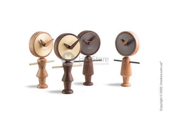 Часы настольные Nomon Nene Table Clock, Walnut and Grafite