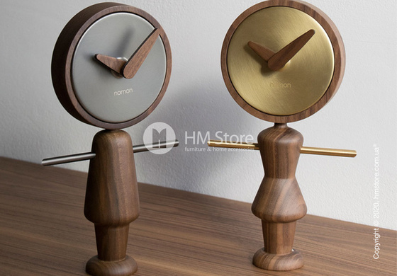 Часы настольные Nomon Nene Table Clock, Walnut and Grafite