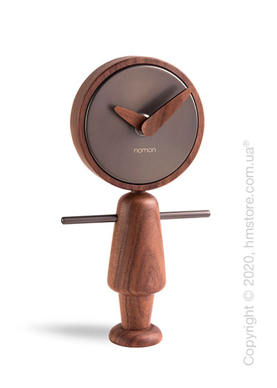 Часы настольные Nomon Nene Table Clock, Walnut and Grafite