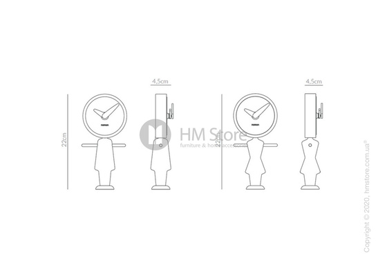 Часы настольные Nomon Nene Table Clock, Oak and Grafite