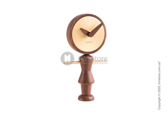 Часы настольные Nomon Nena Table Clock, Walnut and Gold