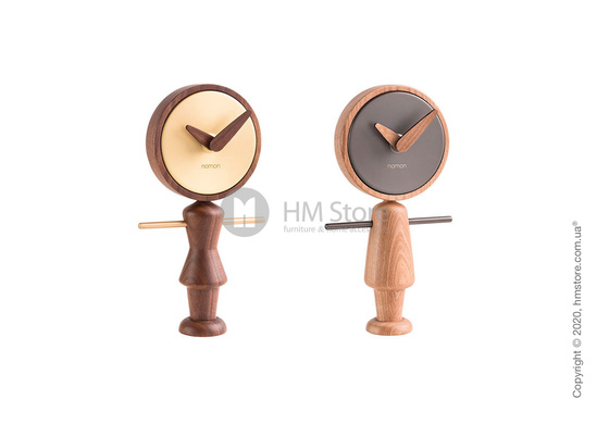 Часы настольные Nomon Nena Table Clock, Walnut and Gold