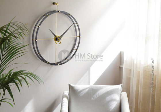 Часы настенные Nomon Doble O NG Wall Clock, Calabo wood and Gold
