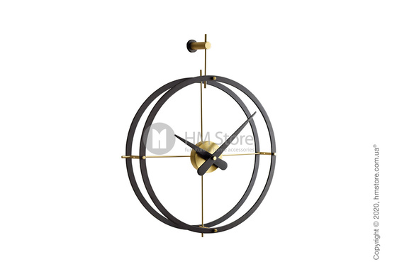 Часы настенные Nomon 2 Puntos N Wall Clock, Calabo wood and Gold