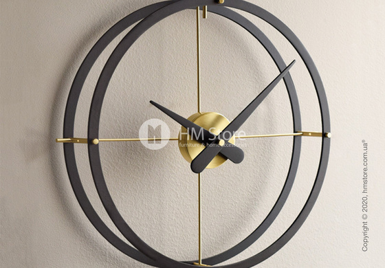 Часы настенные Nomon 2 Puntos N Wall Clock, Calabo wood and Gold