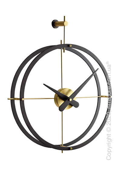 Часы настенные Nomon 2 Puntos N Wall Clock, Calabo wood and Gold